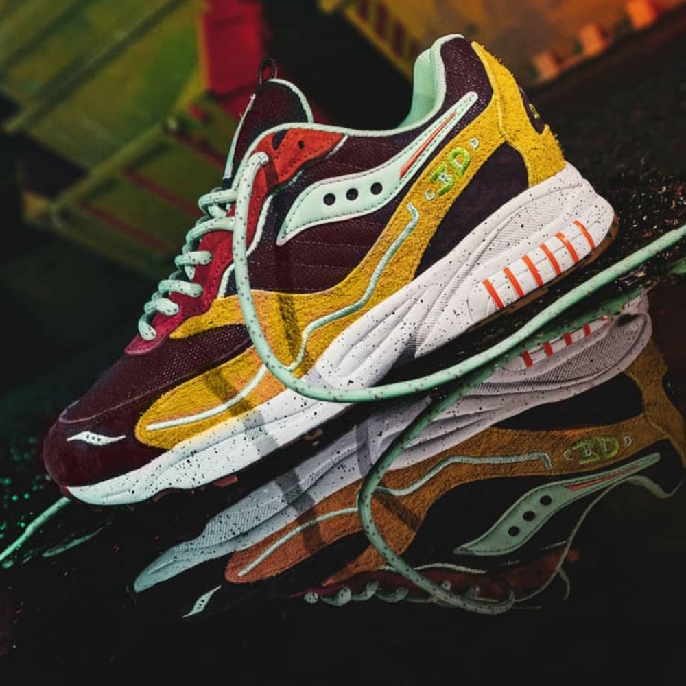 NWB Saucony 3D‎ Grid Hurricane Sneaker (Brown/Mustard) Size 8M/9.5W